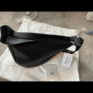 THE ROW large New black leather slouchy banana bag